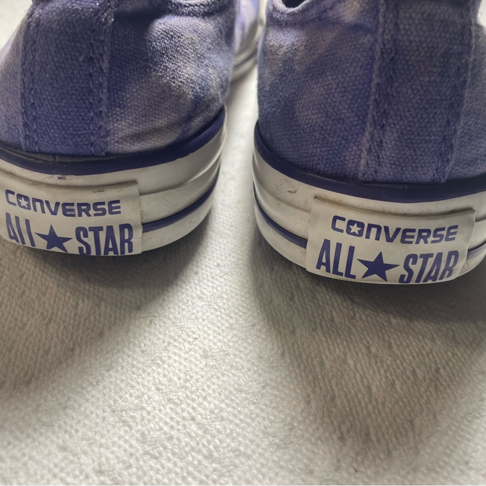 Converse All Stars low top Purple tie dye Canvas Sneakers W10 M8 - Picture 7 of 8